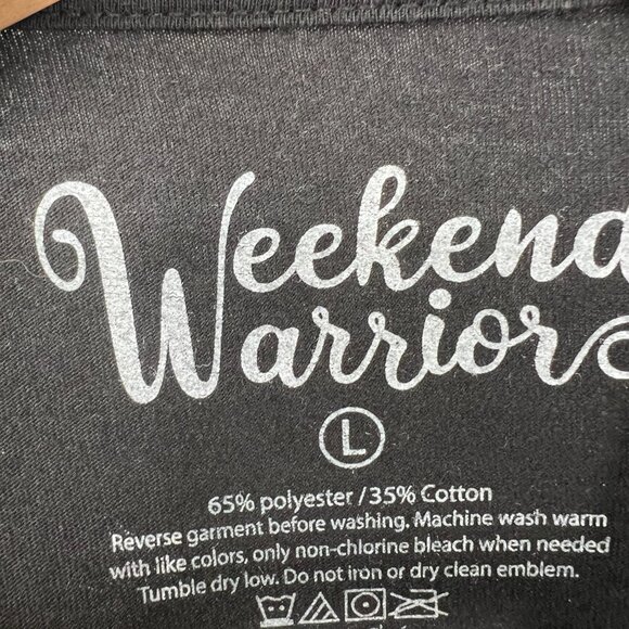 Weekend Warrior hippie magic mushroom graphic t-shirt top psychedelic boho L - Picture 7 of 10